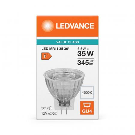 Ledvance GU4 MR11 36° 4,2W wie 35W neutralweißer LED-Reflektor 4000K 12V