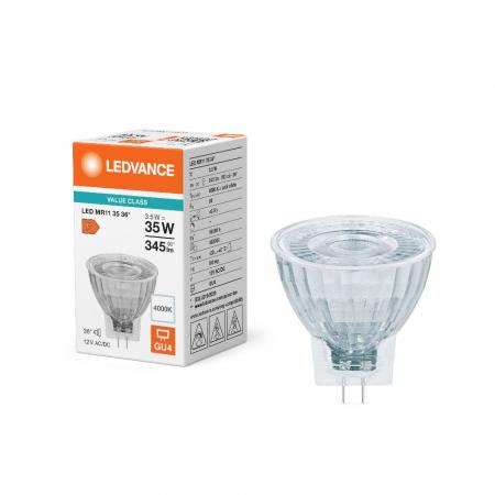 Ledvance GU4 MR11 36° 4,2W wie 35W neutralweißer LED-Reflektor 4000K 12V