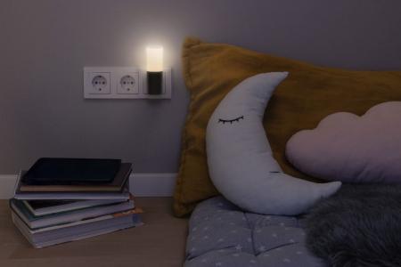 OSRAM Lunetta Backlight Flare Nachtlicht Schwarz - Nachtlicht mit Bewegungsmelder, Tag-/Nachtsensor, für Innenbereiche