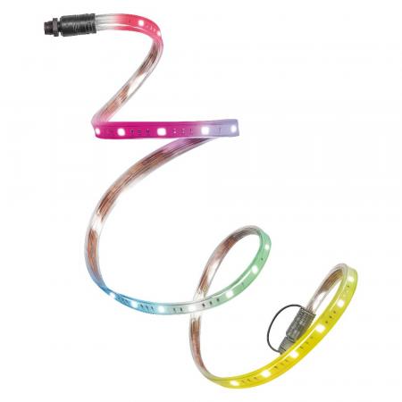 20M Osram Outdoor Flex LED-Streifen IP65 RGB mit Fernbedienung - bis 50 m erweiterbar, inkl. Kabeltrommel, Montagezubehör, Anschlusskabel