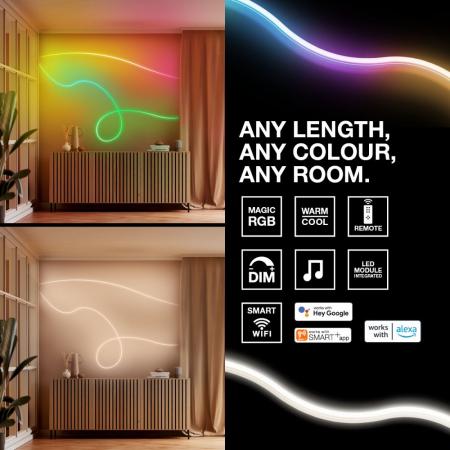 5M OSRAM LED-Streifen Smart+ Wifi Neon Flex Magic RGB 830 Remote Control Outdoor IP44