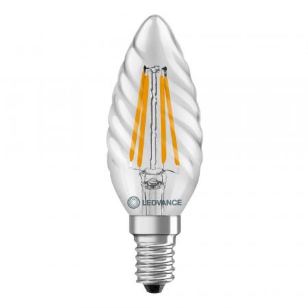 Ledvance E14 LED Kerzenlampe Classic Filament  gedrehte Form 3,4W wie 40W 2700K warmweißes Licht