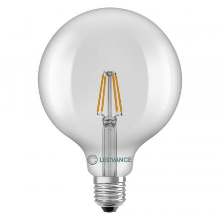 Ledvance E27 LED Filament Kugellampe Classic Globe 125 klar 3,4W wie 40W 2700K warmweißes Licht