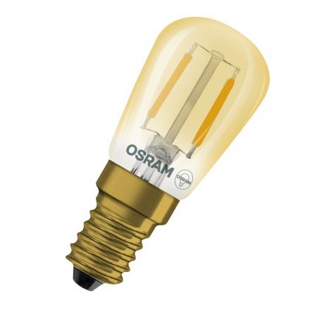 Osram E14 LED Vintage 1906 LED T26 5 Filament Lampe 1,6W wie 5W 2200K extra warmweiß Bernsteinfarbe