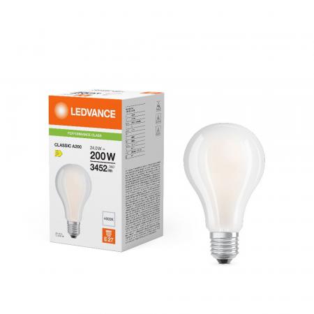 Leistungsstarke Ledvance E27 Classic A 200 LED Lampe gefrostet 24W wie 200W 4000K neutralweiß