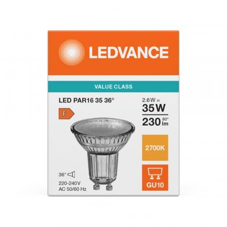 Ledvance GU10 PAR16 LED Spot 36° 4,3W wie 50W 2700K warmweißes Licht