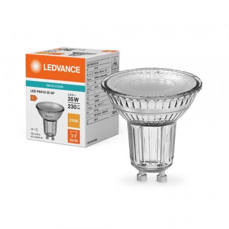 Ledvance GU10 PAR16 LED Spot 36° 2,6W wie 35W 2700K warmweißes Licht