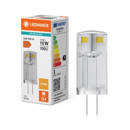 Ledvance G4 LED Stiftsockel Lampe PIN 0,9W wie 10W 2700K warmweißes Licht 12V Niedervolt