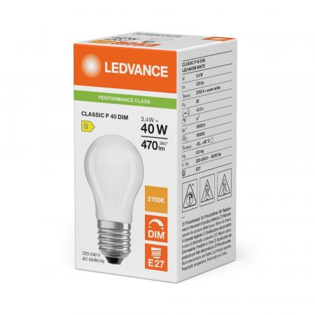 Ledvance E27 CLASSIC LED Tropfen Lampe dimmbar matt 3,4W wie 40W 2700K warmweiß