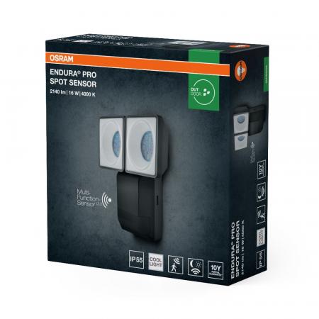 OSRAM LED-Außenstrahler Endura Spot Pro mit Bewegungsmelder 16W 4000K IP55 grau