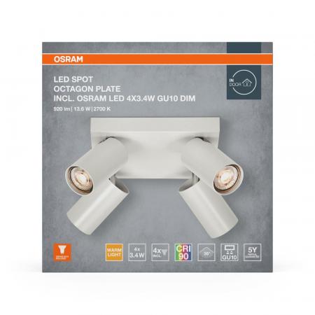 OSRAM LED Spot Octagon 4er Deckenstrahler dimmbar Weiß