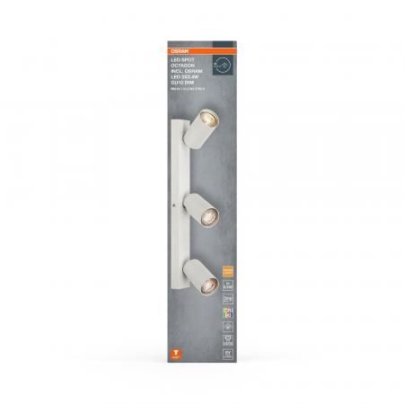OSRAM LED Spot Octagon 3er Wand- und Decken Strahler dimmbar Weiß