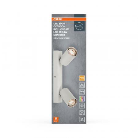 OSRAM LED Spot Octagon 2er Wand- und Decken Strahler dimmbar Weiß