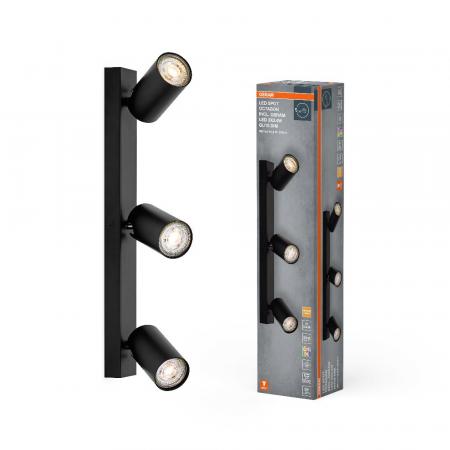 OSRAM LED Spot Octagon 3er Wand- und Decken Strahler dimmbar Schwarz