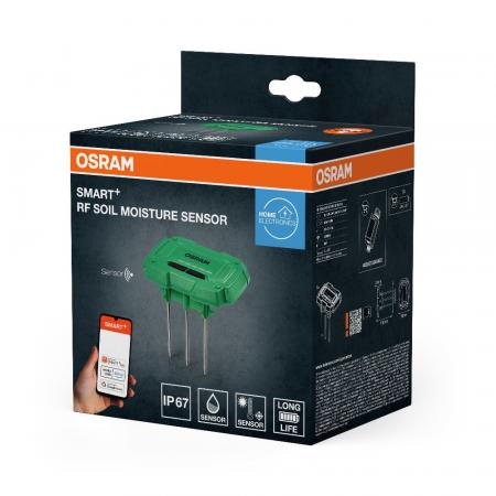 OSRAM SMART+ RF SOIL MOISTURE SENSOR Green - Misst die Bodenfeuchtigkeit sowie die Bodentemperatur und sendet die Daten automatisch an das SMART+ Bewässerungssteuergerät