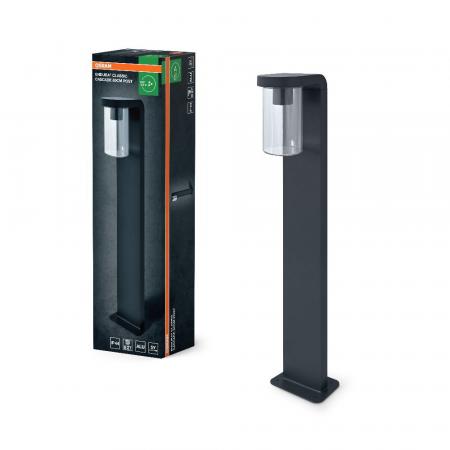 80cm Osram Wegeleuchte modern stilvoll hoch Aluminium Anthrazit klarer Glaszylinder von LEDVANCE