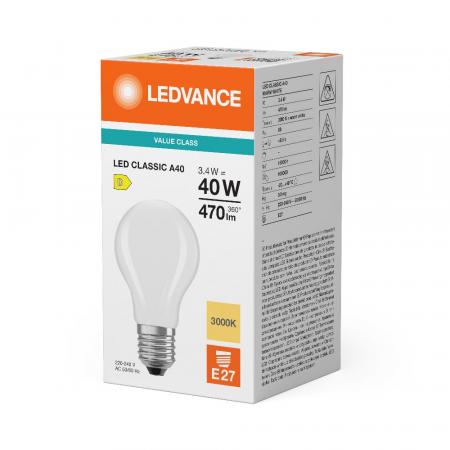 Ledvance E27 CLASSIC Filament LED Lampe A40 matt 4,2W wie 40W 3000K warmweiß