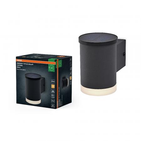 OSRAM LED Solar Wandleuchte Endura Style Solar Wall Oxford - indirekte Beleuchtung, wiederaufladbarer Akku, IP44, warmweiße Lichtfarbe