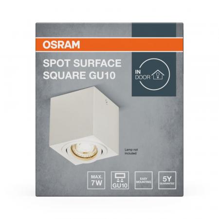 OSRAM Spot Surface Square GU10 Schwenkbarer Deckenstrahler in Weiß aus Metall