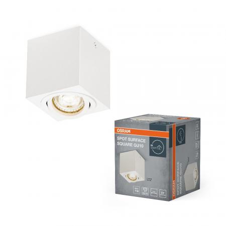 OSRAM Spot Surface Square GU10 Schwenkbarer Deckenstrahler in Weiß aus Metall