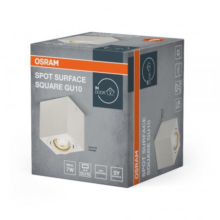 OSRAM Spot Surface Square GU10 Schwenkbarer Deckenstrahler in Weiß aus Metall