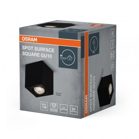 OSRAM Spot Surface Square GU10 Schwenkbarer Deckenstrahler in Schwarz aus Metall