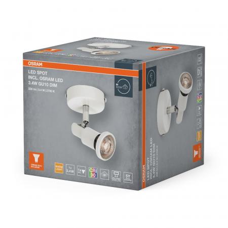 OSRAM LED SPOT GU10 1er Wand- und Decken Strahler dimmbar Weiß 2700K warmweiße Lichtfarbe mit hoher Farbwiedergabe