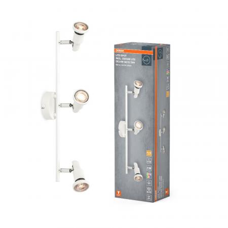 OSRAM LED SPOT GU10 3er Wand- und Decken Strahler dimmbar Weiß 2700K warmweiße Lichtfarbe mit hoher Farbwiedergabe