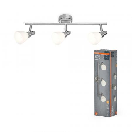 OSRAM 3-flammiger LED Decken Strahler mit satiniertem Glas inkl. sparsamer LED-Leuchtmittel
