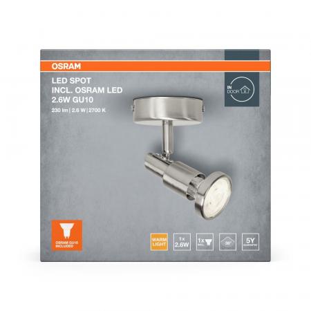 OSRAM 1-flammiger Wand- und Decken Strahler Aluminium