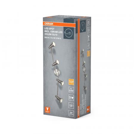 OSRAM Spotlight 4-flammiger LED Decken Strahler schwenkbar aus Aluminium