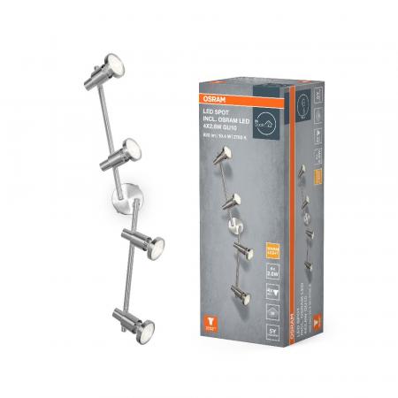 OSRAM Spotlight 4-flammiger LED Decken Strahler schwenkbar aus Aluminium