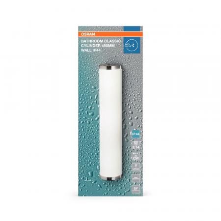 OSRAM Wandlampe & Spiegelleuchte fürs Badezimmer Classic Cylinder 45,5cm IP44 Chrom