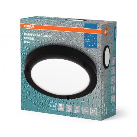 OSRAM Deckenleuchte fürs Badezimmer Classic Round 31cm schwarz IP44