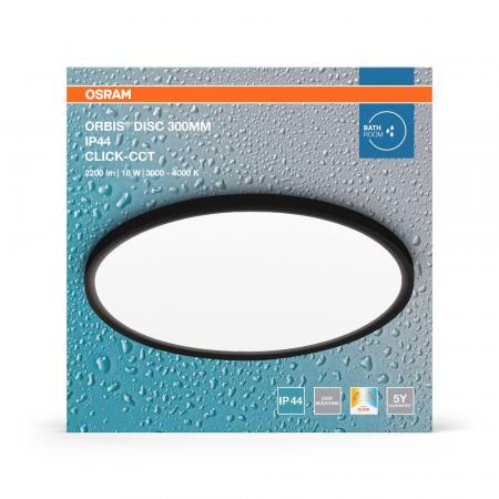 Osram LED-Deckenleuchte fürs Badezimmer 30cm 18W tunable White IP44 dimmbar mit Click-CCT