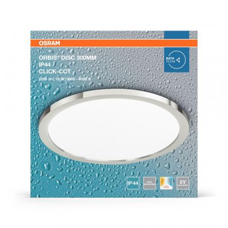 Osram LED-Deckenleuchte auch fürs Badezimmer Chrome 30cm 18W tunable White IP44