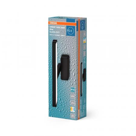 Osram LED-Spiegelleuchte fürs Badezimmer schwarz 40cm 7W IP44 Lichtfarbe per Klick von warmweiß auf kaltweiß änderbar