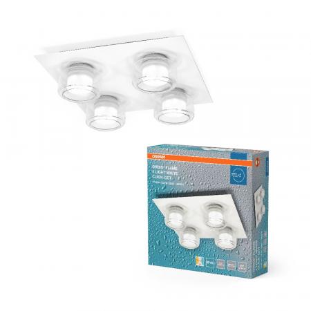 OSRAM Orbis Flame 5.5W Click CCT IP44 Deckenlampe 4-flg, in weiß - auch fürs Badezimmer - mit umschaltbarer Farbtemperatur