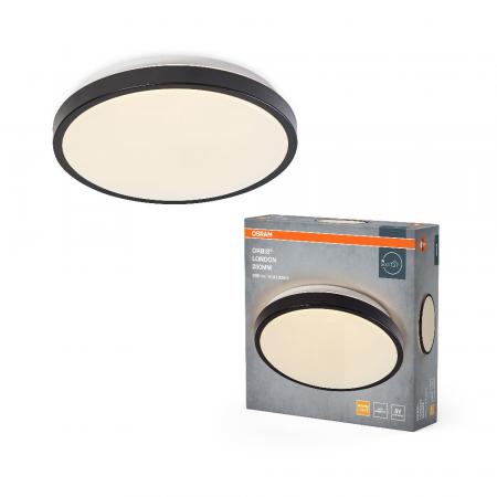 OSRAM Deckenleuchte Orbis London Schwarz 28cm - warmweiße Lichtfarbe, sehr homogene Lichtverteilung, lange Lebensdauer