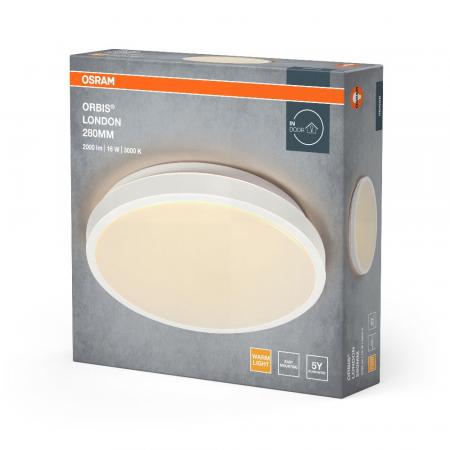 Osram Deckenleuchte Orbis London Weiß 28cm - warmweiße Lichtfarbe, sehr homogene Lichtverteilung, lange Lebensdauer
