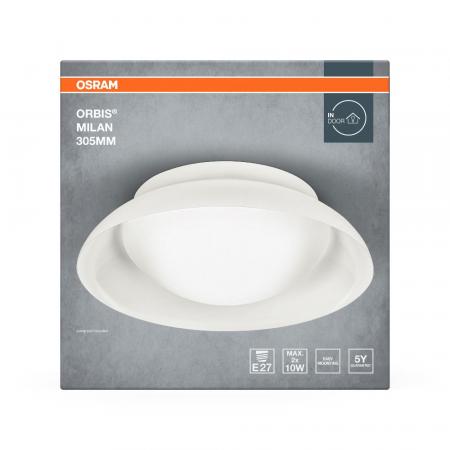 OSRAM Deckenleuchte Orbis Milan Weiß aus Stahl und Glas