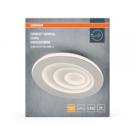 Osram LED-Deckenleuchte Orbis Spiral Loop Round 360mm 27W weiß Warmweißes Licht - direktes & indirektes Licht, sehr homogene Lichtverteilung