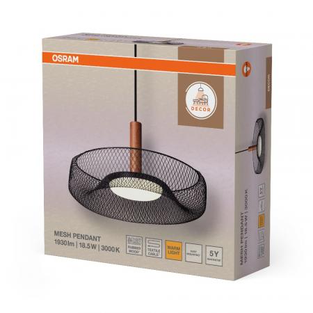 OSRAM Pendelleuchte Decor Mesh 18.5W - Dekorative Leuchte aus Stahlgeflecht