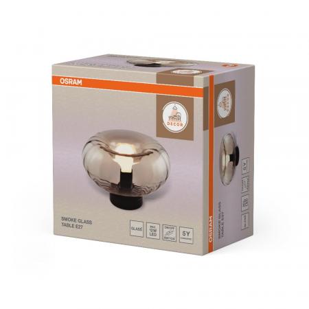 OSRAM DECOR SMOKE GLASS TABLE E27 BLACK TISCHLEUCHTE