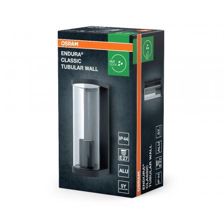 OSRAM  TUBULAR Außenwandleuchte Anthrazit Alu klarer röhrenförmiger Glaszylinder