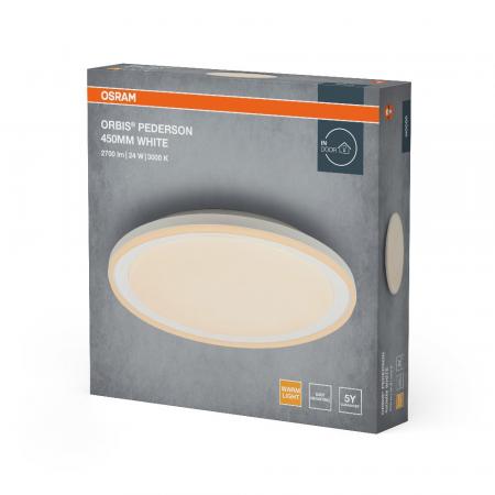 OSRAM Orbis Pederson Deckenleuchte 24W 450MM Weiß mit warmweißem Licht