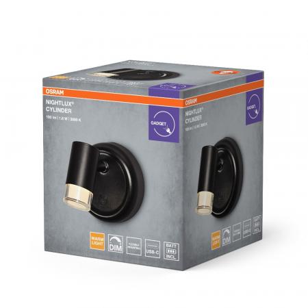 Osram Nightlux LED-Leuchte mit USB-Akku und Magnetplatte, als Nachtlicht oder Orientierungsleuchte  - dimmbar per Touch