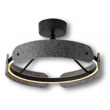 Osram Deckenleuchte Decor Curve Felt in Dunkelgrau mit warmweißem Licht Ø 43 cm - Auffällige Leuchte aus Filz