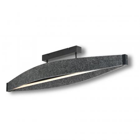 Osram Deckenleuchte Decor Flat Felt in Dunkelgrau mit warmweißem Licht - Auffällige Leuchte aus Filz