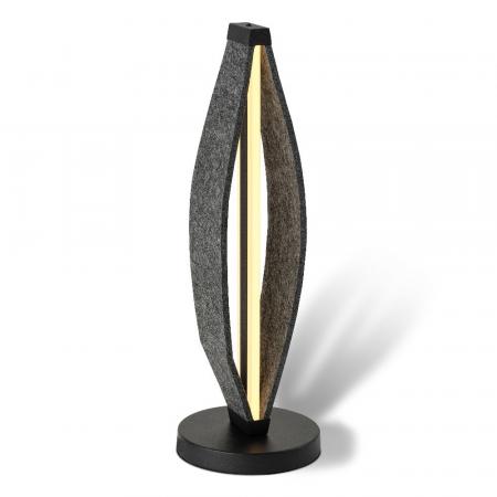 Osram Tischleuchte Decor Flat Felt in Dunkelgrau mit warmweißem Licht - Auffällige Leuchte aus Filz